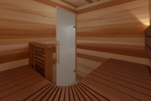 INTERCOM GROUP OÜ Saunaehitus, soome sauna moodulsaun, sisevaade, moodulsaunad