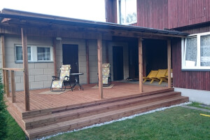 Proverteks OÜ Puitehitised, Terrass varikatusega, terrassi ehitus.