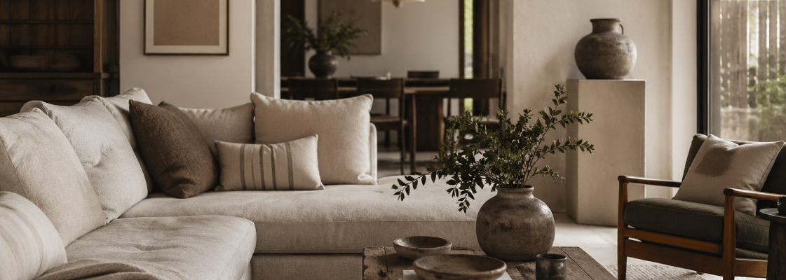 2026 sisustustrendid, sisekujundus trendid 2026, kodu värvitrendid, sisekujundus värvid, looduslikud materjalid, beež interjöör, terrakota sisustus, orgaaniline disain, pehmed vormid, kodu sisustus ideed, hubane kodu, tekstuurid sisekujunduses