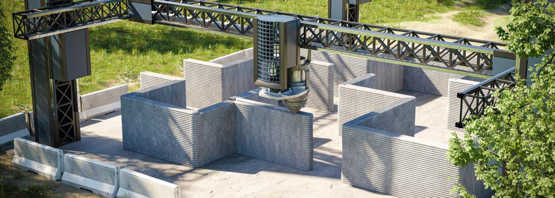 3D-prinditud hooned, 3D-printimine ehituses, 3D-prinditud maja, betooni 3D-printimine, 3D-printimise tehnoloogia, tuleviku ehitus, 3D-prinditud elamu, innovatsioon ehituses, 3D-printimine Eestis, ehituse automatiseerimine, ehitustehnoloogia trendid