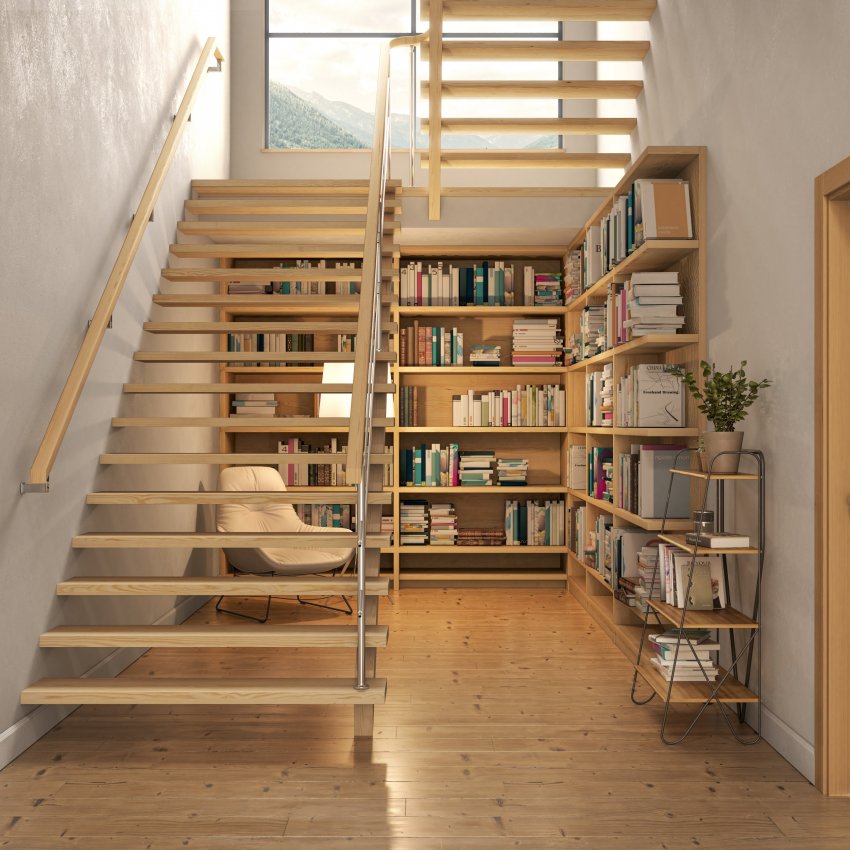 trepialune raamatukogu, trepialune riiul, koridori riiul, raamaturiiul, mööbli kokkupanek, eritellimusmööbel, raamaturiiulid, erimööbel, raamatute paigutamine kodus, kuhu panna raamatud, raamatukapp