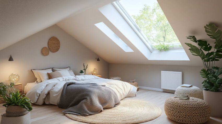 kaldlagedega toad, kaldlagede sisustamine, mööbli paigutamine kaldlagedega toas, katusealuse toa sisustus, kaldus laega magamistuba, panipaigad kaldlagedega toas, katuseaknad toas, mööbli eritellimus