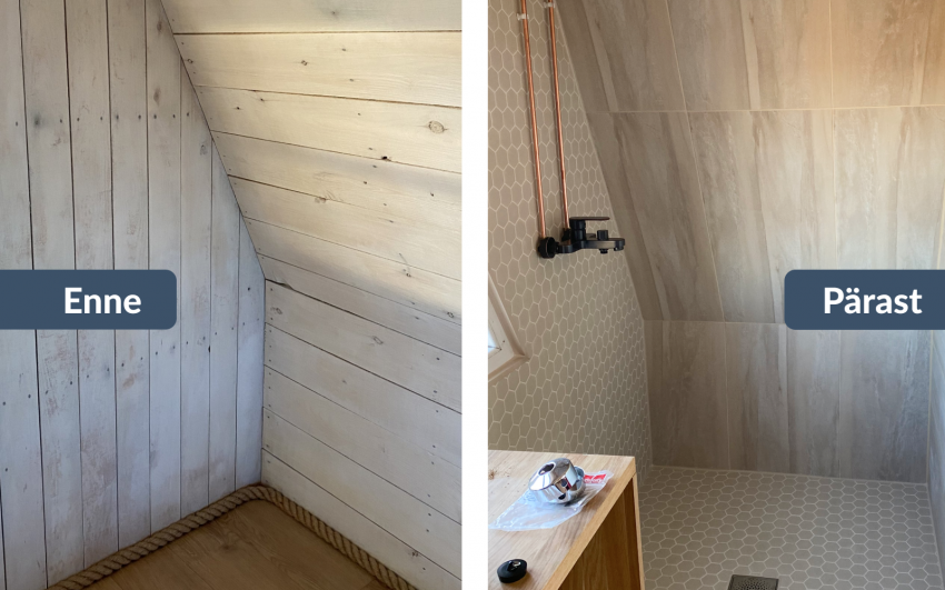 dušhinurga ehitus, vannitoa ehitus, vannitoa ehitamine, vannitoa ehitamine puumajja