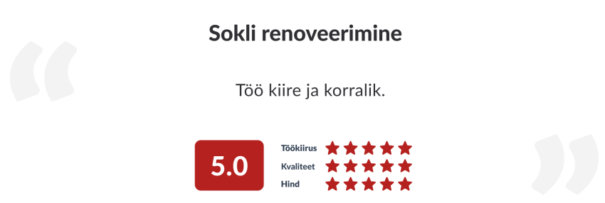 hinnang töö teostajale, ehitusettevõtte hinnang