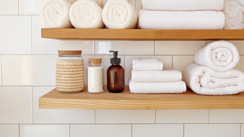 käterätikute hoiustamine, saunalinade hoidmine, hoiustamise lahendused, riiulid, redel, korvid, abilaud, käterätikute korv, riputuskohad, praktiline hoiustamine, hoiustamine väikeses ruumis, kuivatuskohad, stiilne hoiustamine, vannitoa lahendused