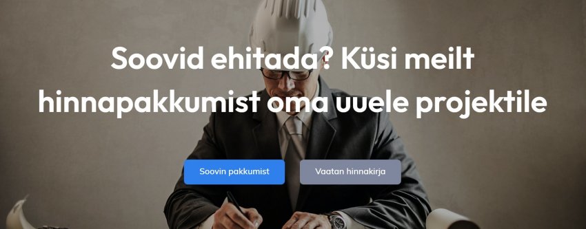 kontaktiankeet, hinnapakkumine, koduleht, veebileht