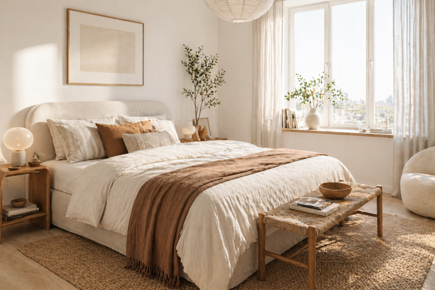 2026 sisustustrendid, sisekujundus trendid 2026, kodu värvitrendid, sisekujundus värvid, looduslikud materjalid, beež interjöör, terrakota sisustus, orgaaniline disain, pehmed vormid, kodu sisustus ideed, hubane kodu, tekstuurid sisekujunduses