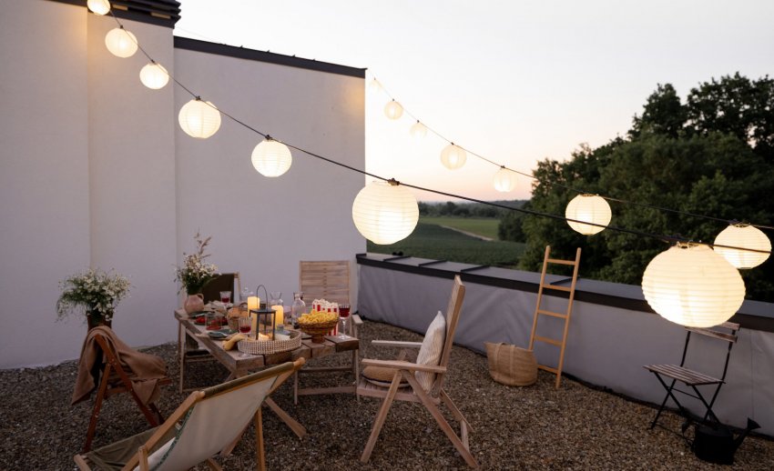 lamekatus, aianurk, rõdu kujundus, lamekatuse nurk, terrass, haljastusega katus, grillimisnurk katusel, aianurk katusel, õueala katusel