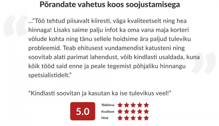 Töö tellija hinnang ehitustööde tellijale.